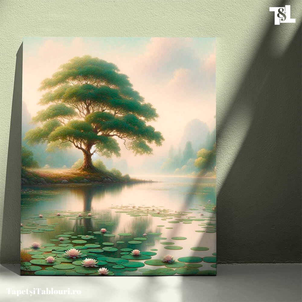 Tablou Canvas Armonia Zen a Lacului cu Nufăr