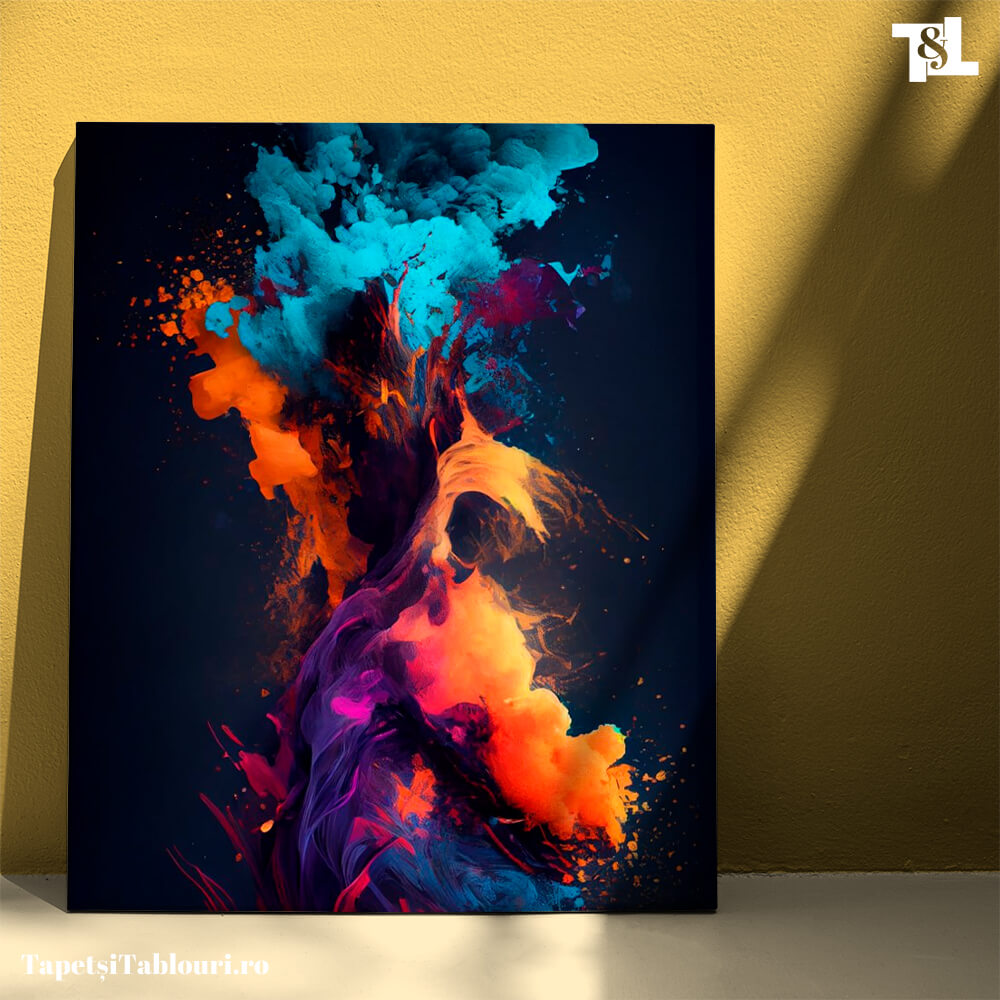 Tablou Canvas Cosmic Conflagration în Nuanțe Vibrante