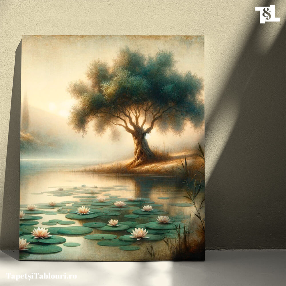 Tablou Canvas Meditație la Lacul cu Nufăr