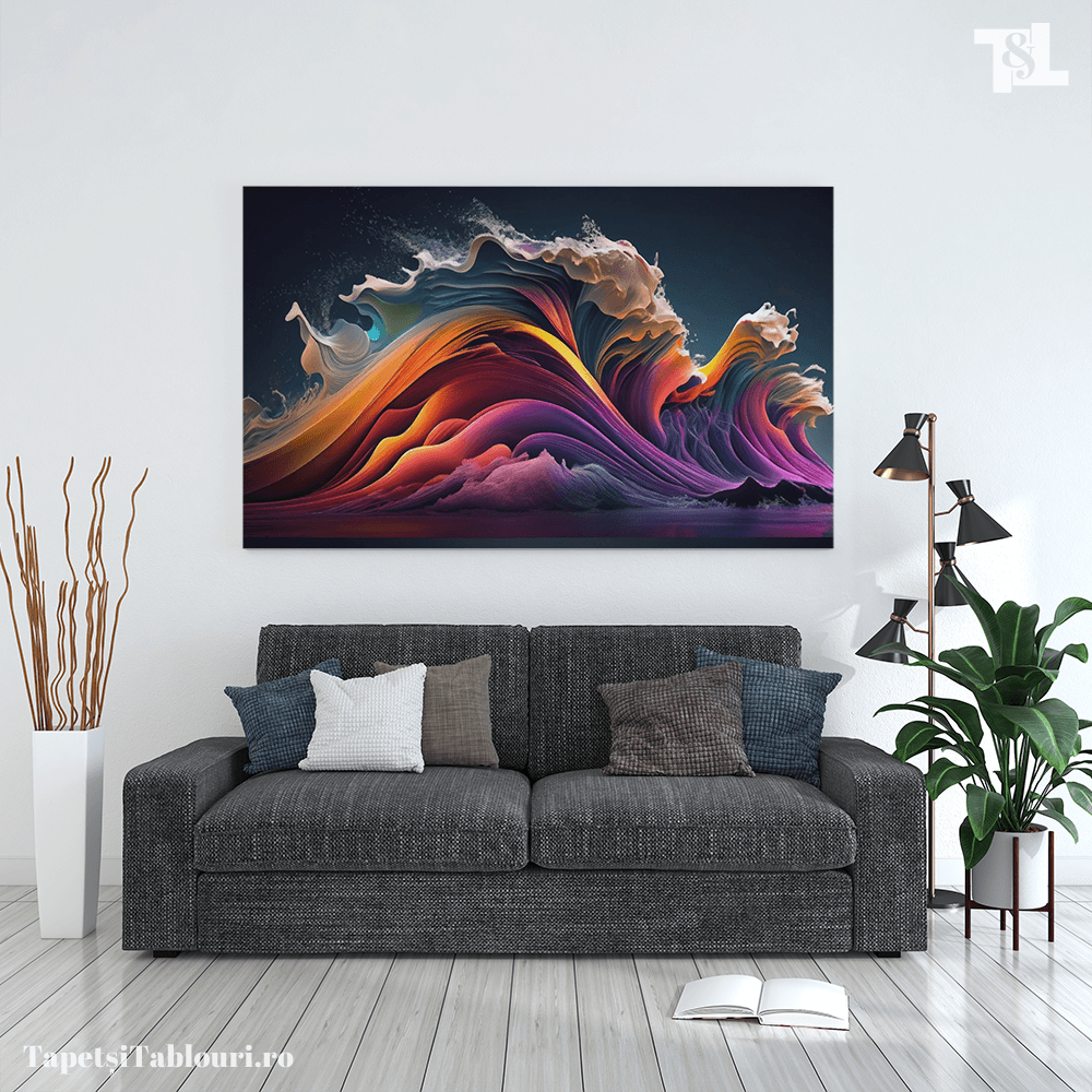 Tablou Canvas Valuri Cosmice în Culori Pulsante - imagine 2