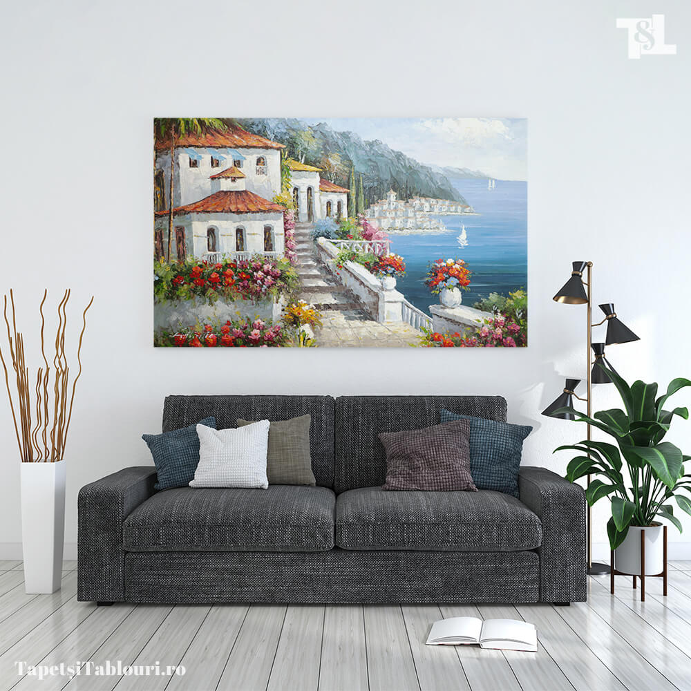 Riviera Mediteraneană: Peisaj cu Vile și Yahturi