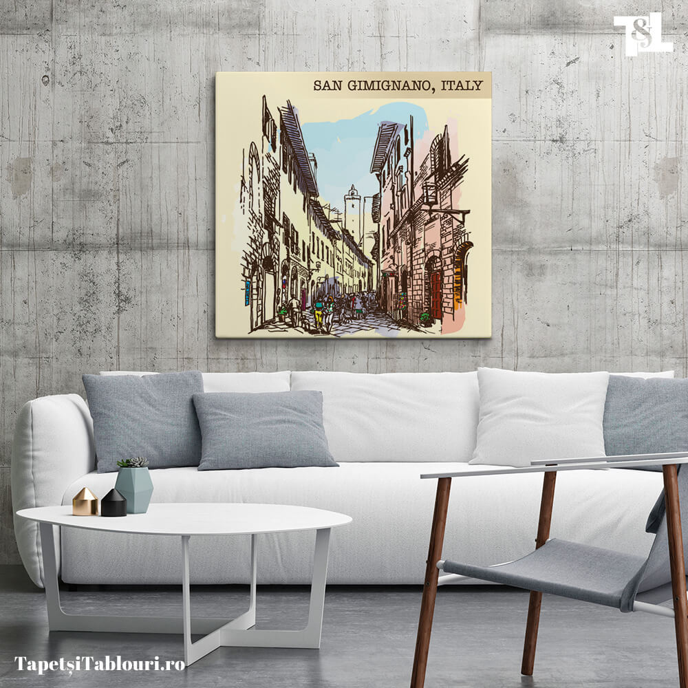 Tablou Canvas San Gimignano: Străduțe Cu Istorie