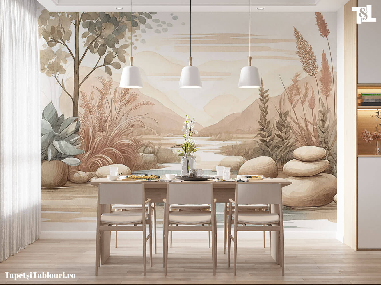 Tapet Decorativ cu Model Peisaj Natural Seren