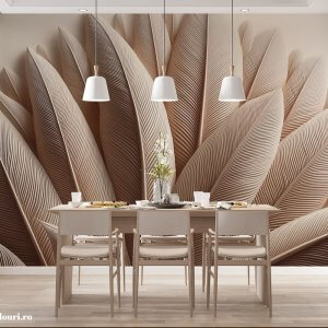 Tapet Decorativ cu Model de Pene pentru Dining (1)
