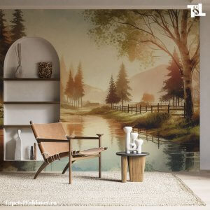 Tapet Decorativ în stil Acuarelă pentru Living (4)