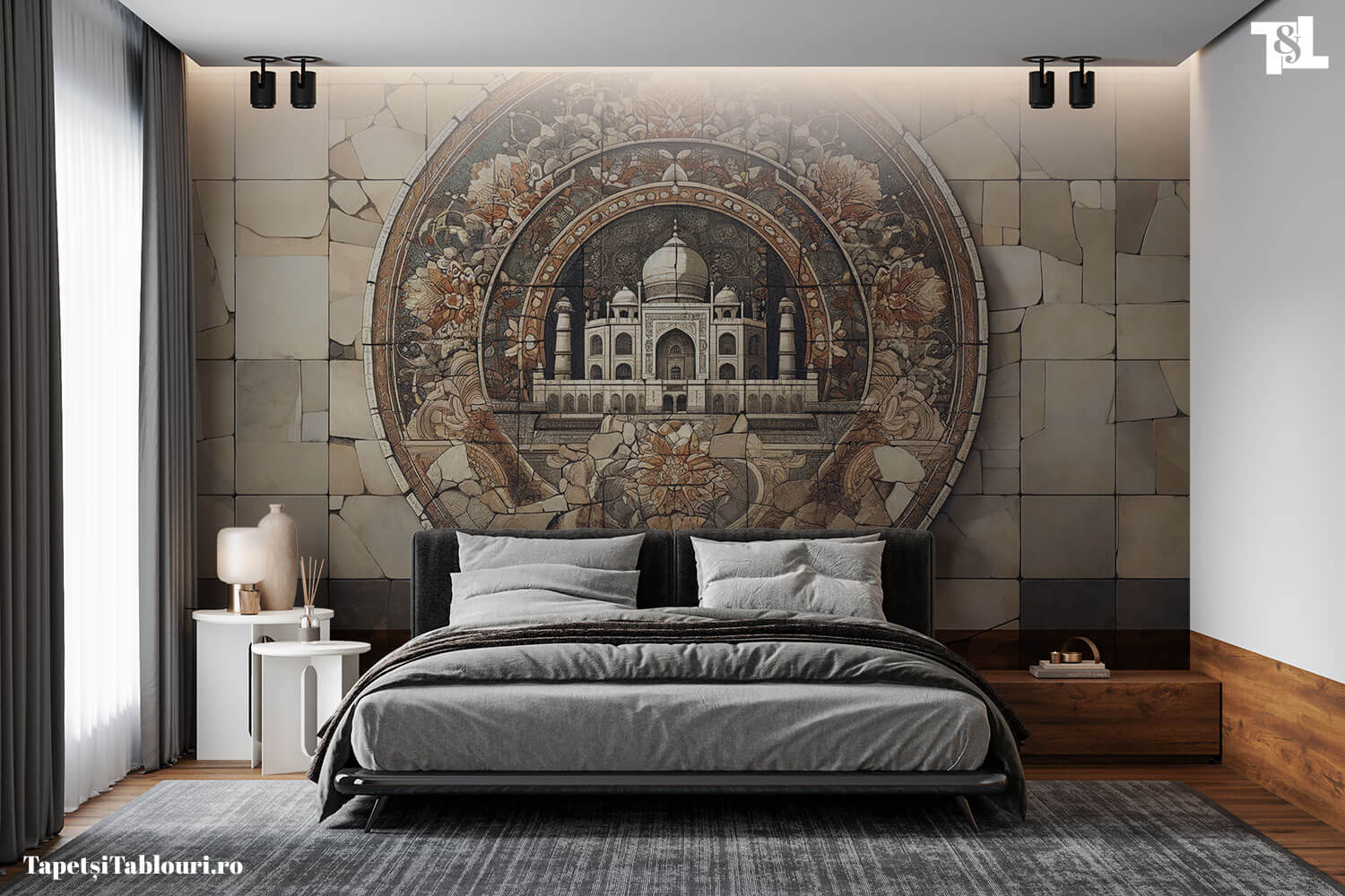 Tapet Dormitor Mozaic Taj Mahal Antic